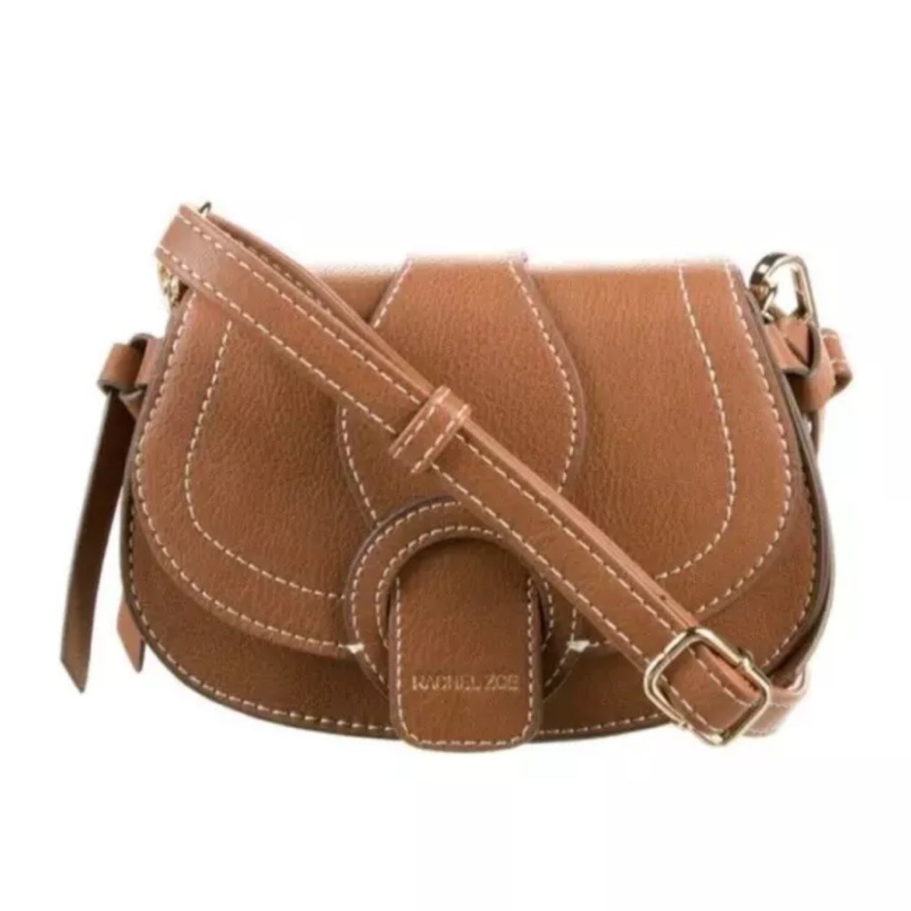 Rachel Zoe Curateur Edessi Crossbody SADDLE Brown Belt Bag Purse Vegan